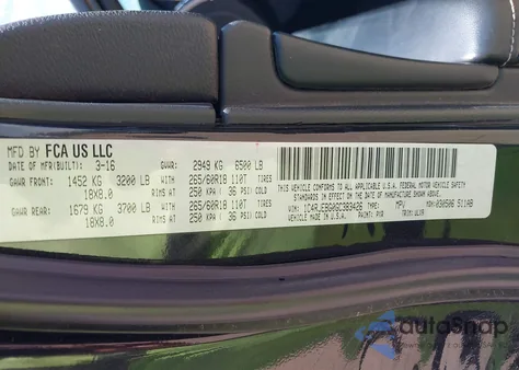 2016 Jeep Grand Cherokee Limited z USA, uszkodzony, nr VIN 1C4RJEBG0GC383426